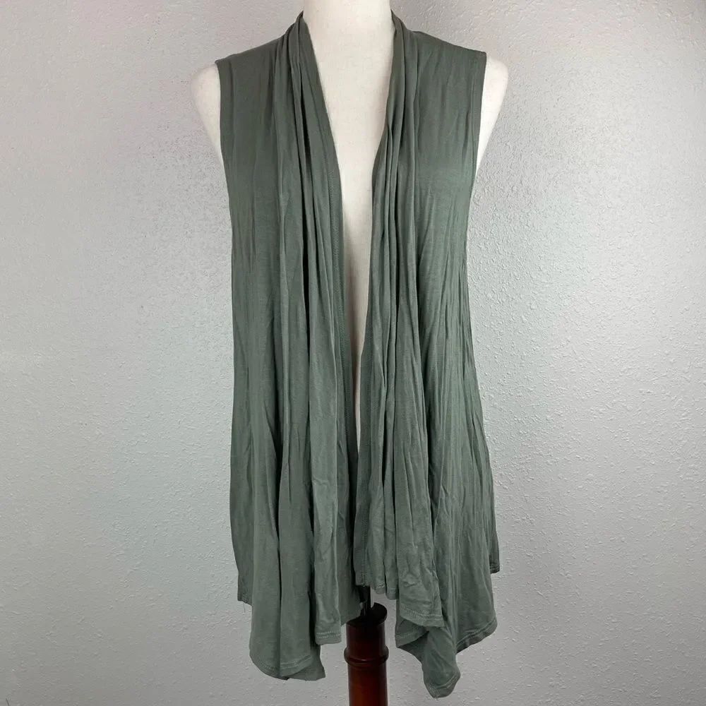Themogan Open Front Sleeveless Cardigan Top Size L EUC